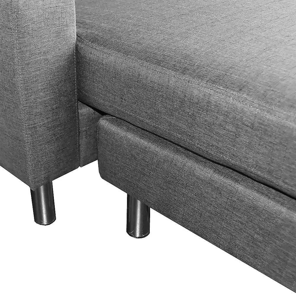 Sarantino Linen Corner Sofa Lounge Couch Modular Furniture L Chair Home Chaise Grey - Furniture > Sofas