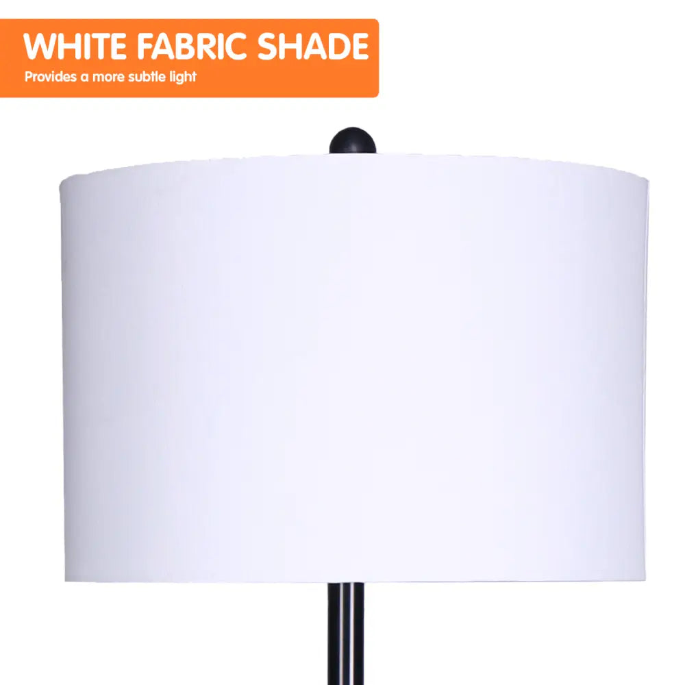 Sarantino Metal Floor Lamp Shade Black Post in Marble Finish Shelves - Home & Garden > Lighting