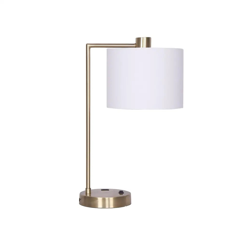 Sarantino Metal Task Lamp with USB Charging Port Antique Brass Finish - Home & Garden > Lighting