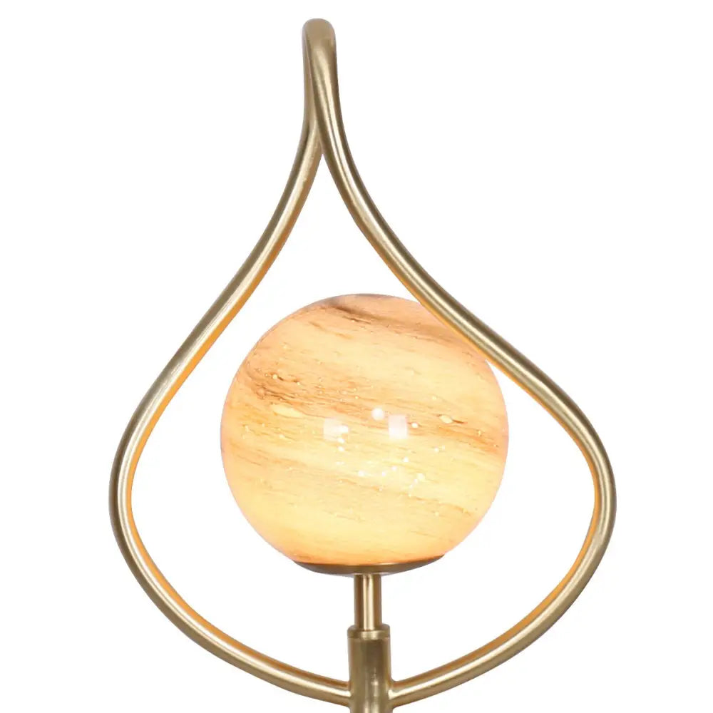 Sarantino Sculptural Orange Glass Table Lamp With White Marble Base - Home & Garden > Lighting