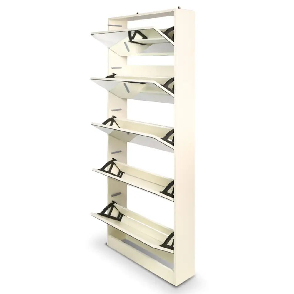 Sarantino Shoe Cabinet Rack Storage Cupboard Organiser Shelf 5 Drawers 170 X 63 X 17cm - Furniture > Living Room