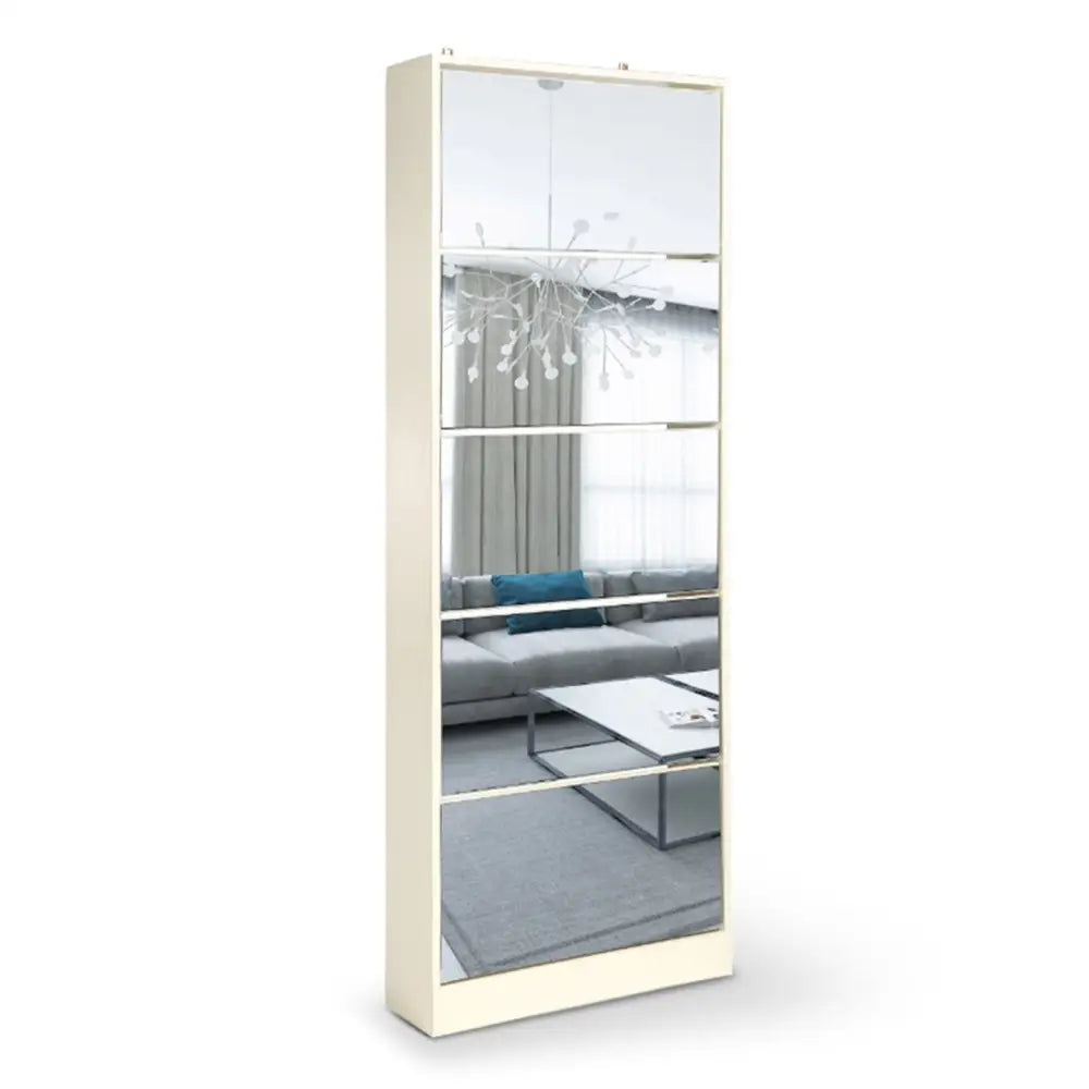 Sarantino Shoe Cabinet Rack Storage Cupboard Organiser Shelf 5 Drawers 170 X 63 X 17cm - Furniture > Living Room