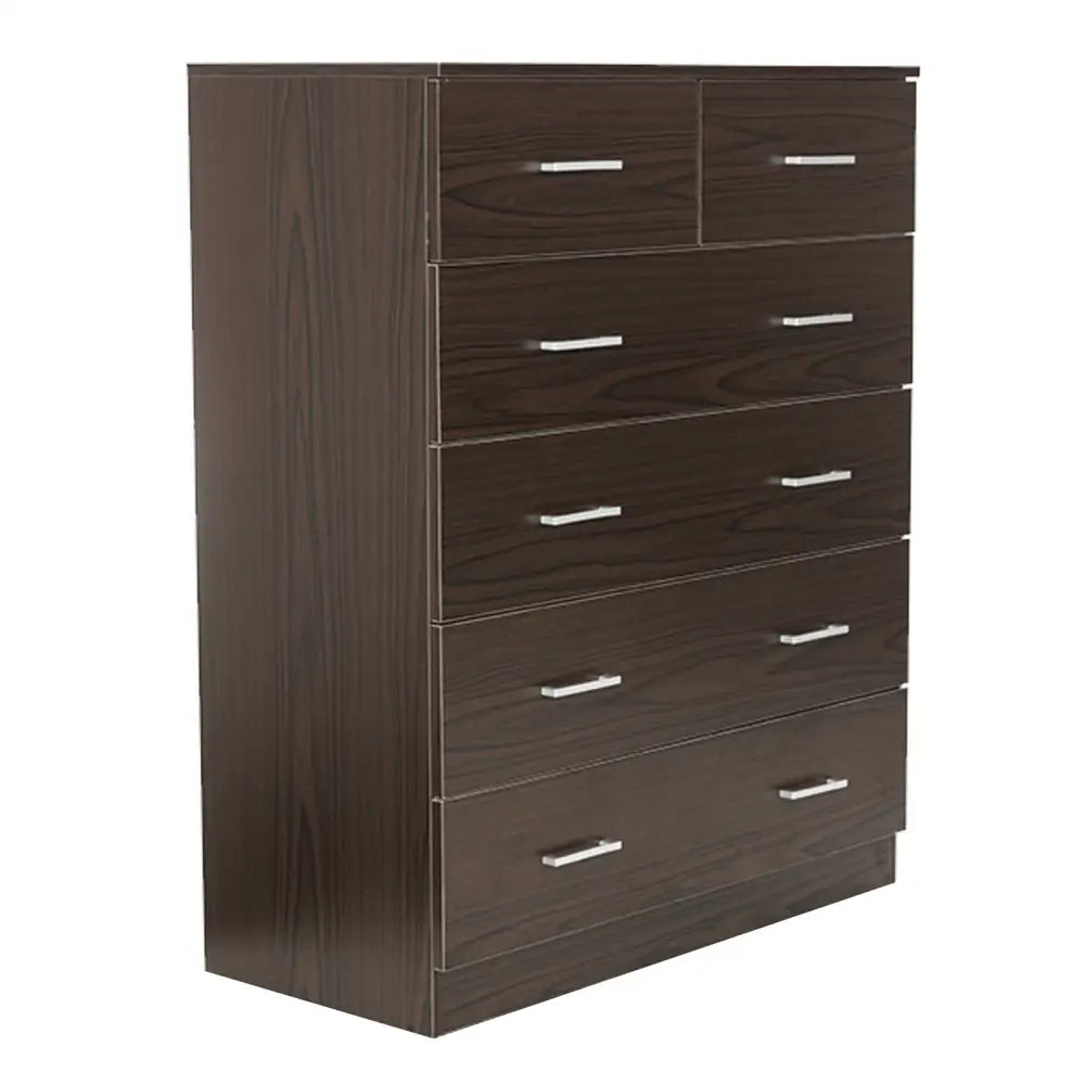 Sarantino Tallboy Dresser 6 Chest Of Drawers 85 X 39.5 X 105 - Brown - Furniture > Living Room