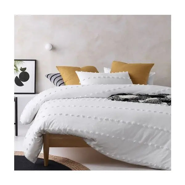 Serapian White Quilt Cover by Vintage Design Homeware Queen - Home & Garden > Bedding > Duvet Covers