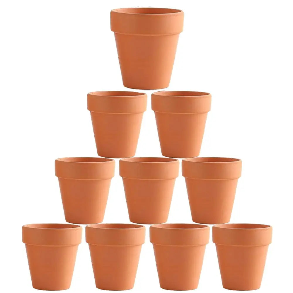 10x 5cm Flower Pot Pots Clay Ceramic Plant Drain Hole Succulent Cactus Nursery Planter - Home & Garden > Garden