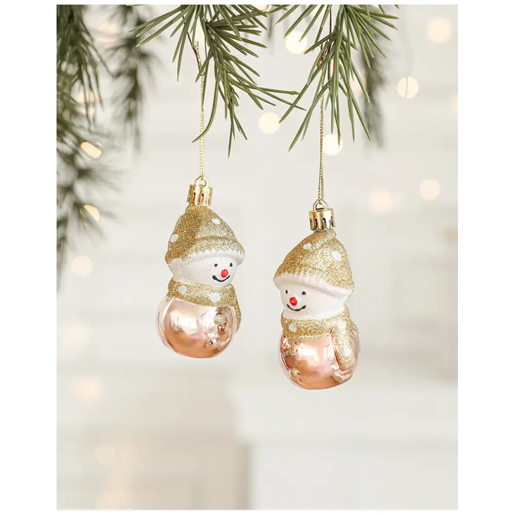 Set of 10 Christmas Ornaments -Gold & Rose Gold Holiday Tree Decorations - Occasions > Christmas > Christmas Decorations