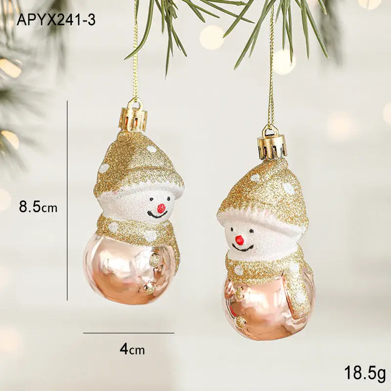 Set of 10 Christmas Ornaments -Gold & Rose Gold Holiday Tree Decorations - Occasions > Christmas > Christmas Decorations