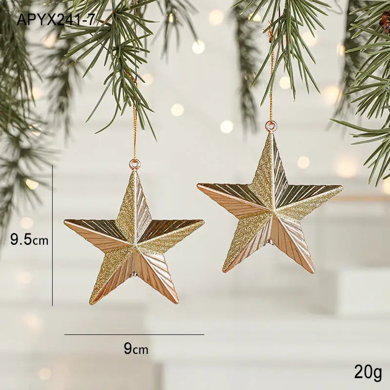 Set of 10 Christmas Ornaments -Gold & Rose Gold Holiday Tree Decorations - Occasions > Christmas > Christmas Decorations