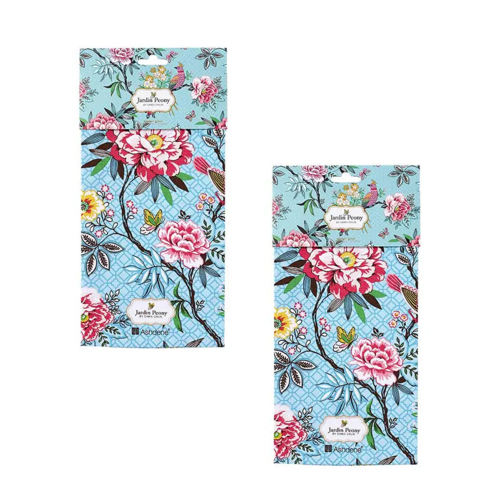 Set of 2 Jardin Peony Cotton Kitchen Tea Towels 50 x 70 cm - Home & Garden > Kitchenware