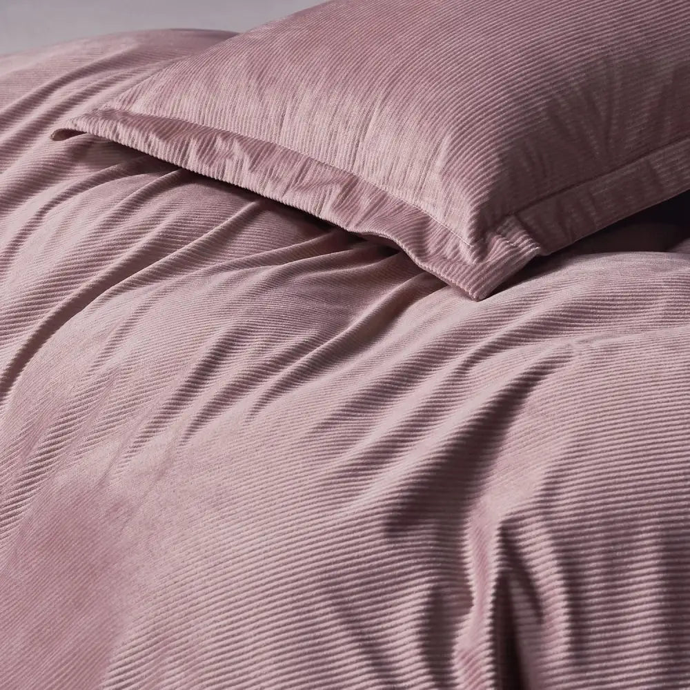 Set of 2 Super Soft Corduroy Velvet Standard Pillowcase - Dusty Pink - Home & Garden > Bedding > Pillowcases