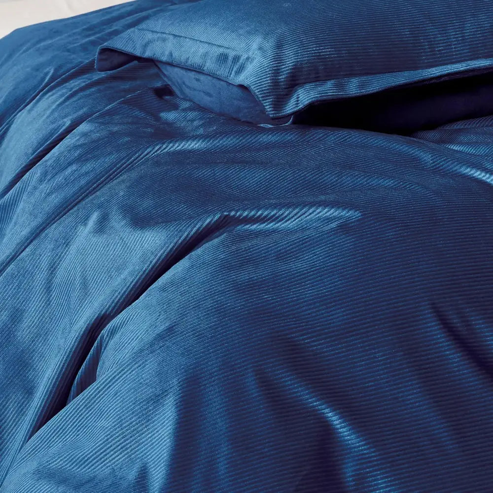 Set of 2 Super Soft Corduroy Velvet Standard Pillowcase - Navy Blue - Home & Garden > Bedding > Pillowcases