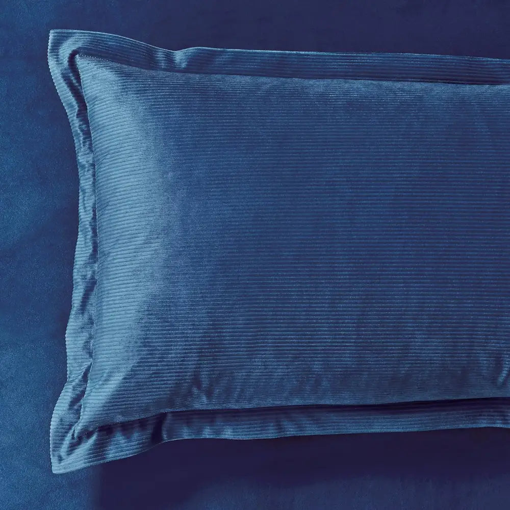 Set of 2 Super Soft Corduroy Velvet Standard Pillowcase - Navy Blue - Home & Garden > Bedding > Pillowcases