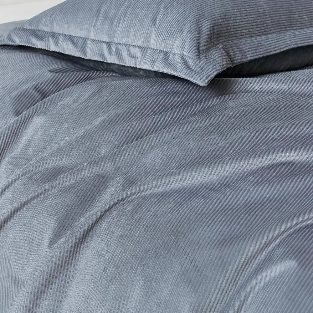 Set of 2 Super Soft Corduroy Velvet Standard Pillowcase - Steel - Home & Garden > Bedding > Pillowcases