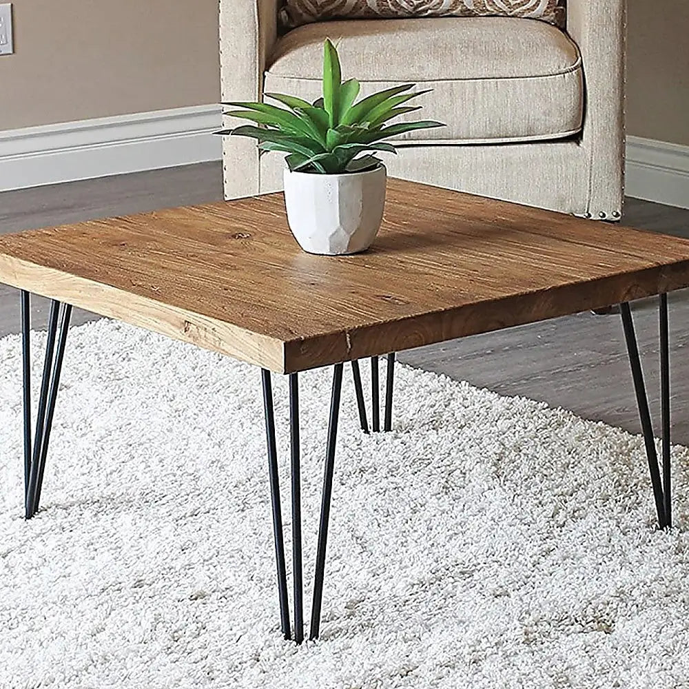 Set of 4 Industrial 3-Rod Retro Hairpin Table Legs 12mm Steel Bench Desk - 41cm Black - Furniture > Office