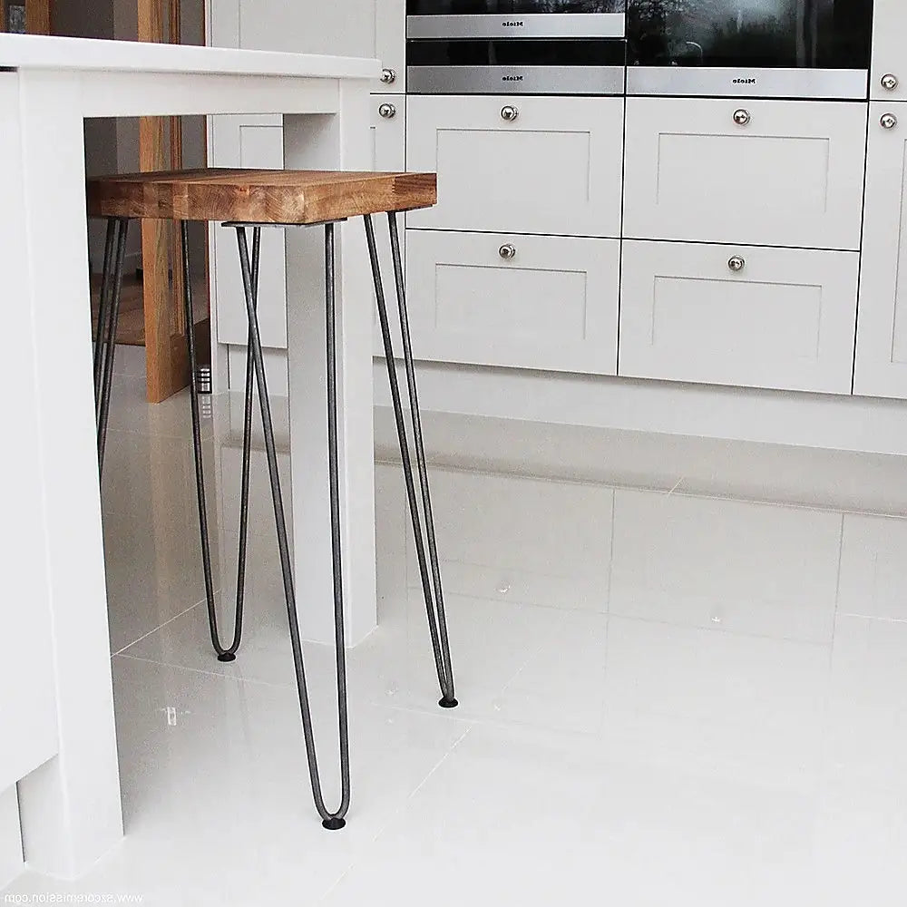 Set of 4 Industrial Retro Hairpin Table Legs 12mm Steel Bench Desk - 71cm Black - Furniture > Office