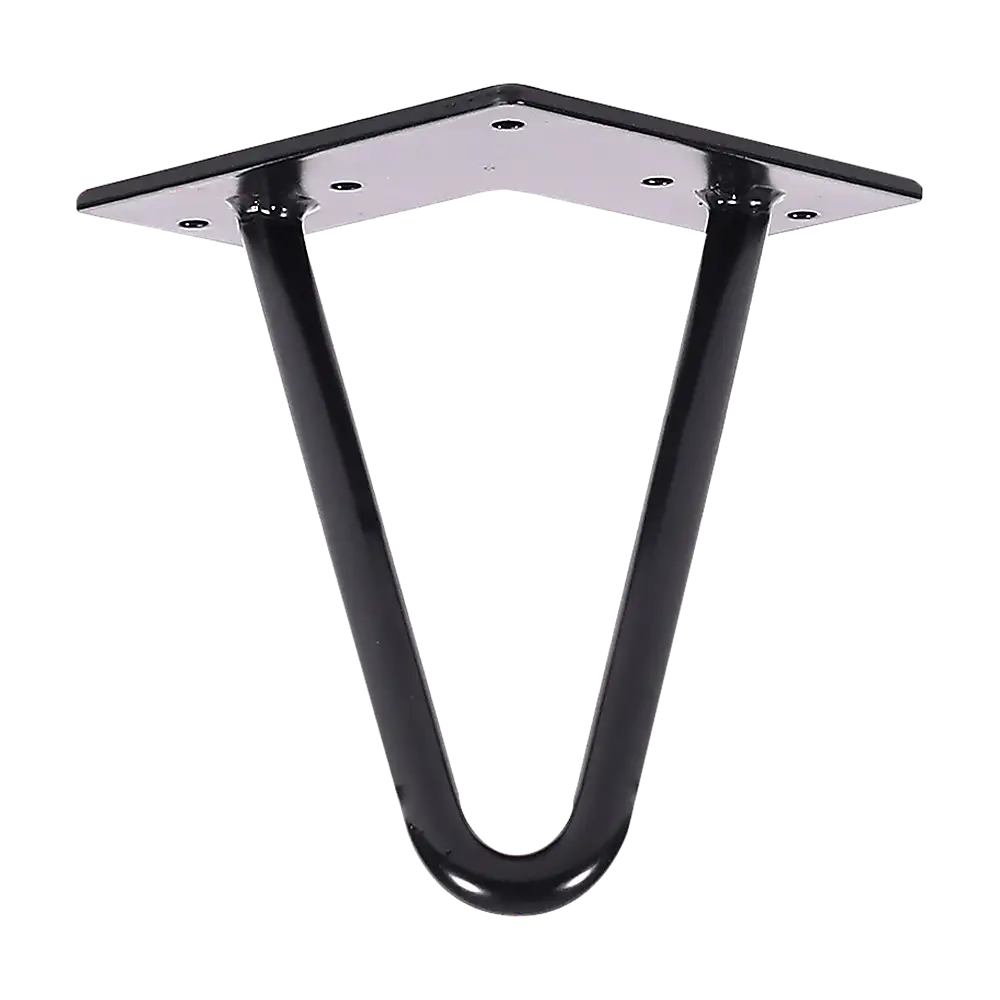 Set of 4 Industrial Retro Hairpin Table Legs 12mm Steel Bench Desk - 11cm Black - Furniture > Office