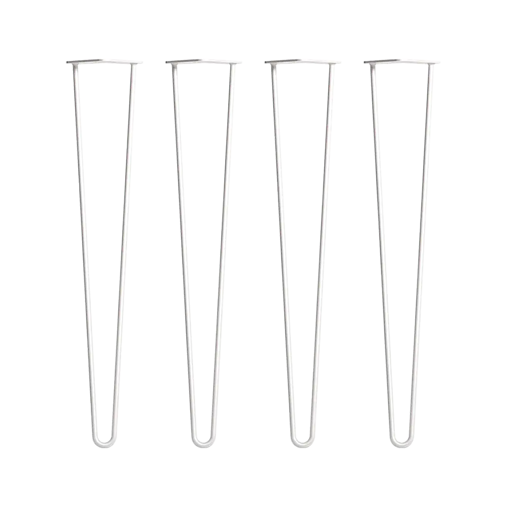 Set of 4 Industrial Retro Hairpin Table Legs 12mm Steel Bench Desk - 71cm White - Furniture > Office