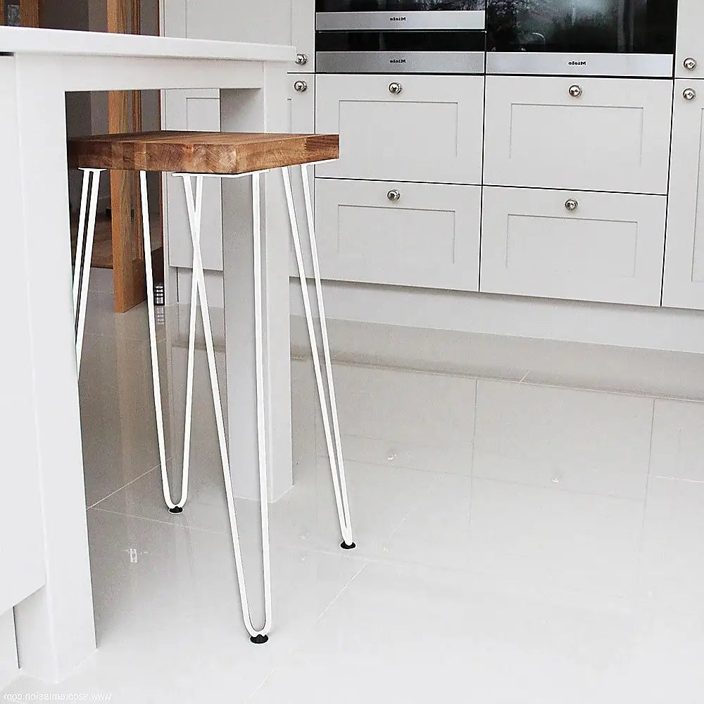 Set of 4 Industrial Retro Hairpin Table Legs 12mm Steel Bench Desk - 71cm White - Furniture > Office