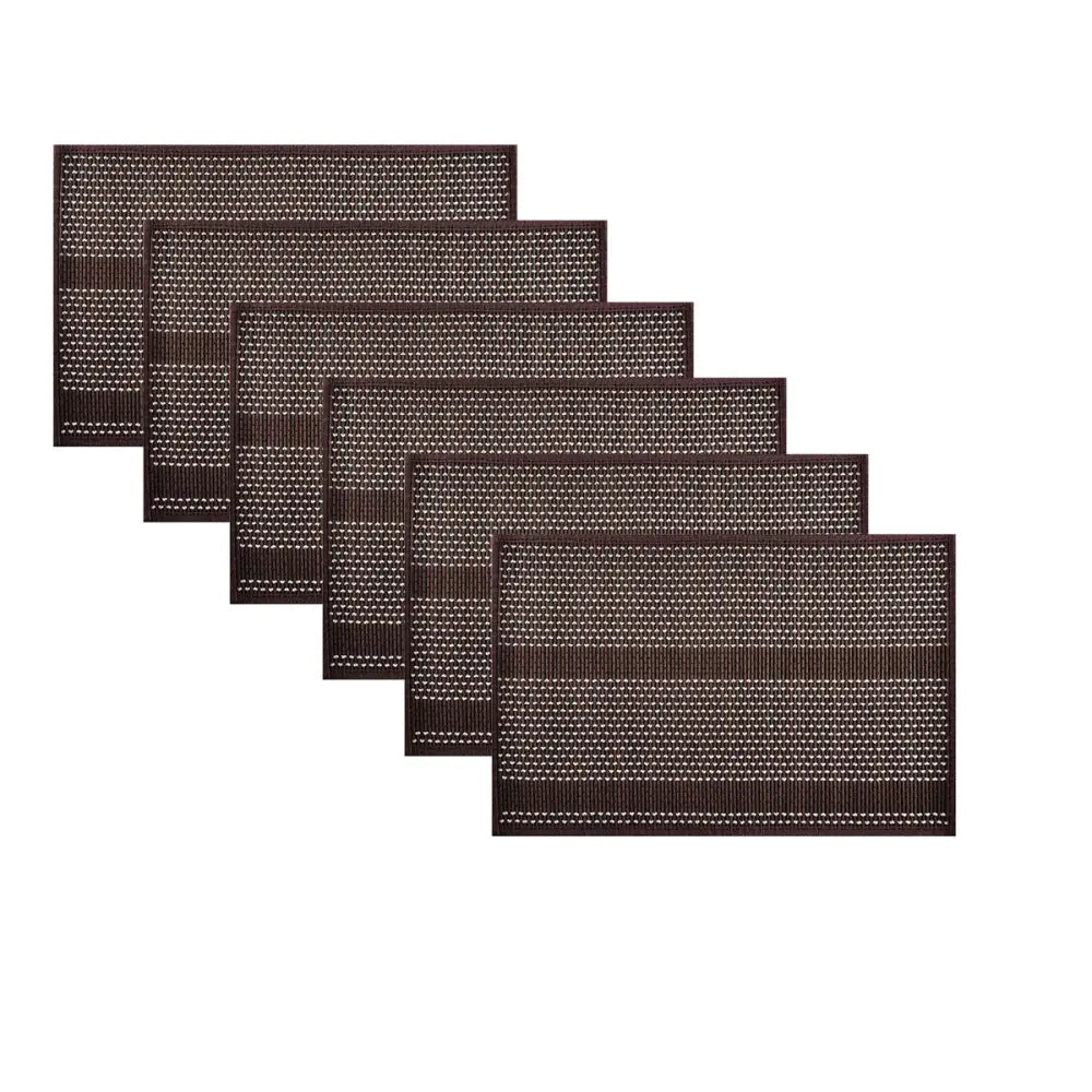 Set of 6 Dreamtime Bamboo Table Placemats 30 x 45cm Brown - Home & Garden > Kitchenware