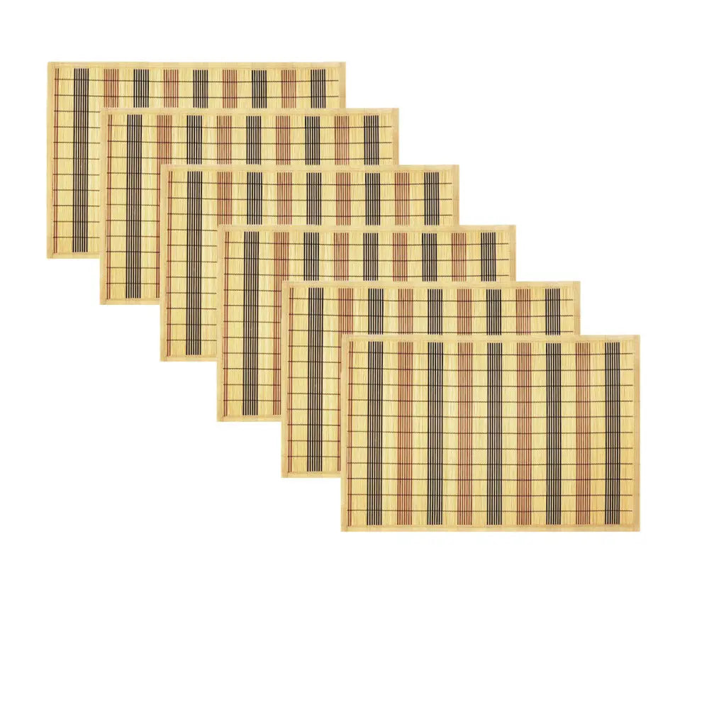 Set of 6 Orient Bamboo Table Placemats 30 x 45cm Natural - Home & Garden > Kitchenware