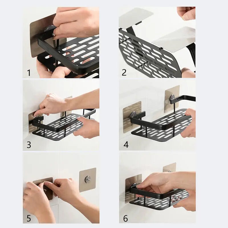 Shelf Bathroom Shower Caddy Organiser Storage Corner Rack Shampoo Soap Holder AU - Home & Garden > Bathroom Accessories