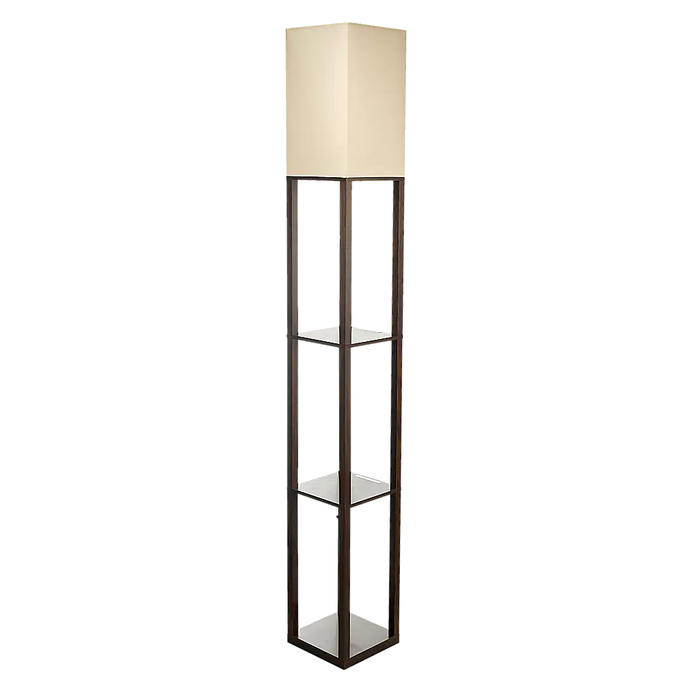 Shelf Floor Lamp - Shade Diffused Light Source with Open-Box Shelves - Home & Garden > Lighting