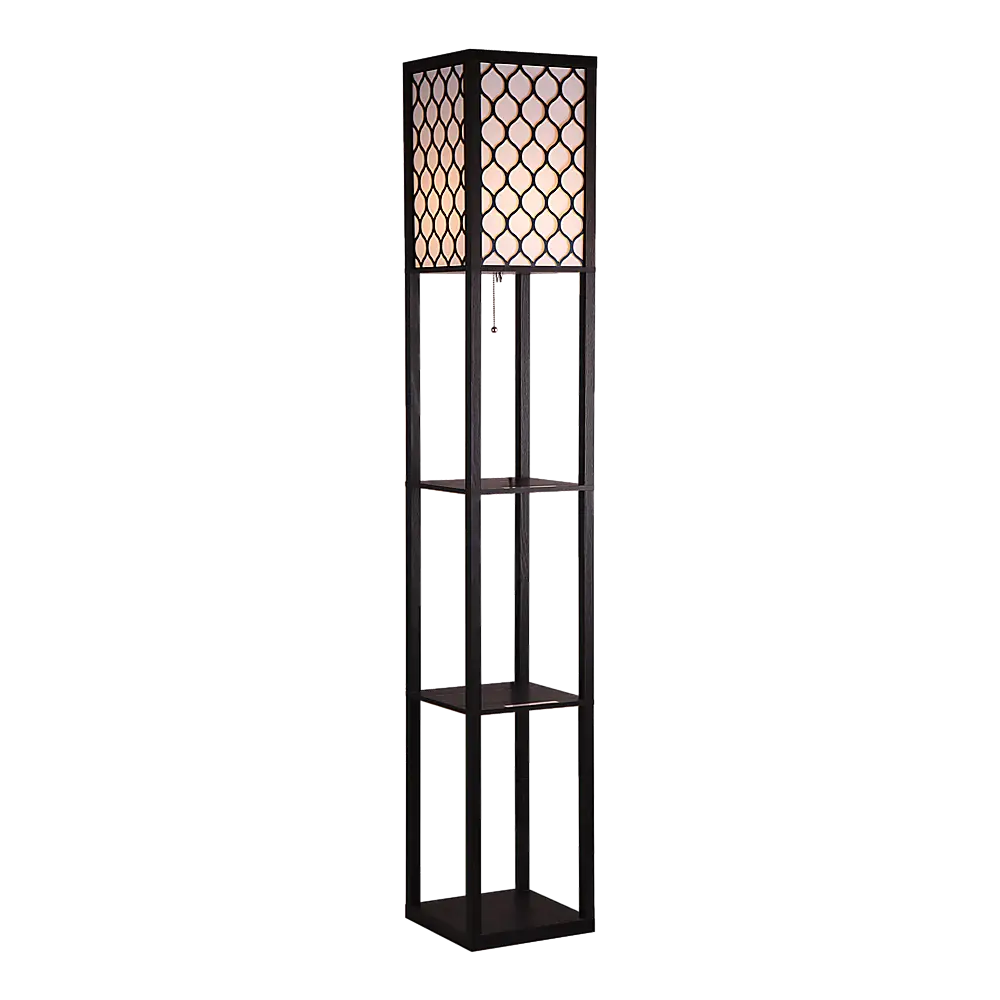 Shelf Floor Lamp - Shade Diffused Light Source with Open-Box Shelves - Home & Garden > Lighting