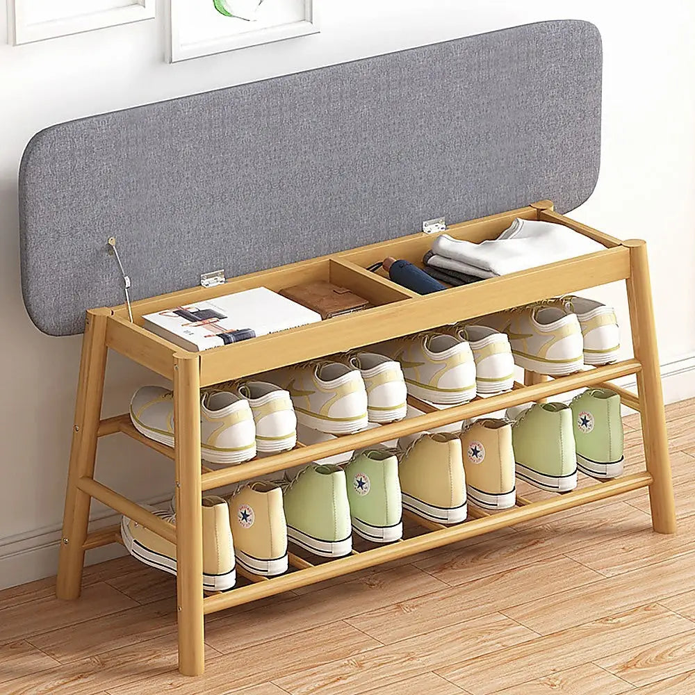 Shoe Stool Storage Rack Cabinet Multifunctional Space Saving - Furniture > Office