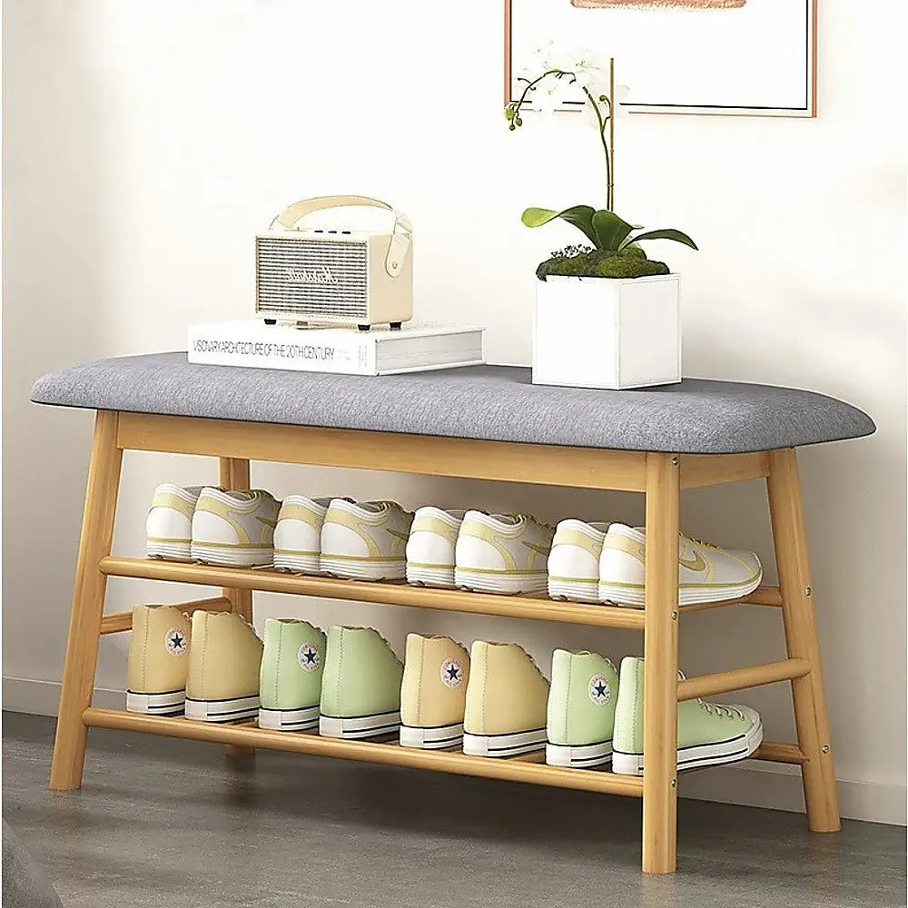 Shoe Stool Storage Rack Cabinet Multifunctional Space Saving - Furniture > Office