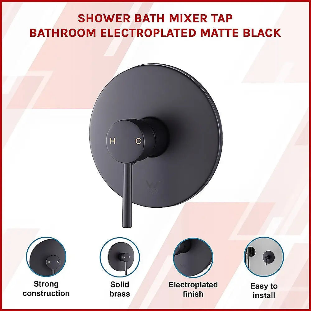 Shower Bath Mixer Tap Bathroom Electroplated Matte Black - Furniture > Bathroom > Tap & Sink Accessories
