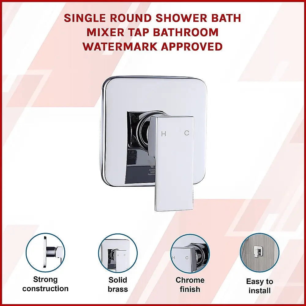 Shower Bath Mixer Tap Bathroom WATERMARK Approved - Chrome - Furniture > Bathroom > Tap & Sink Accessories