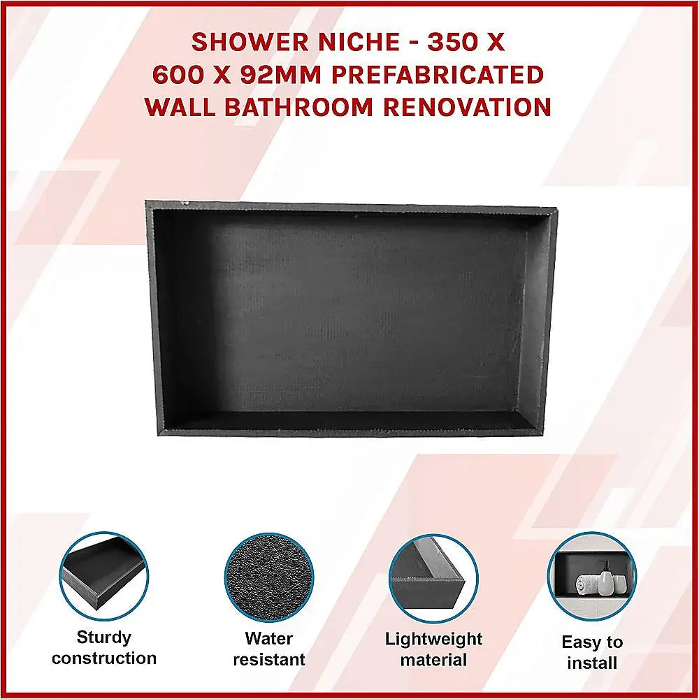 Shower Niche - 350 x 600 x 92mm Prefabricated Wall Bathroom Renovation - Home & Garden > DIY > Kitchen & Bathroom DIY