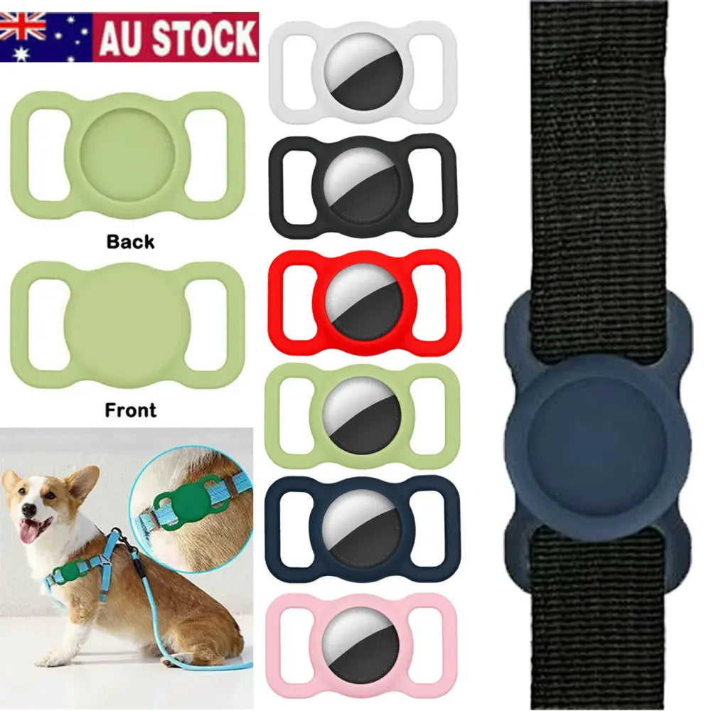 Silicone Pet Protective Case for Airtag Loop Apple GPS Finder Dog Cat Collar AU - Pet Care > Dog Supplies > Dog