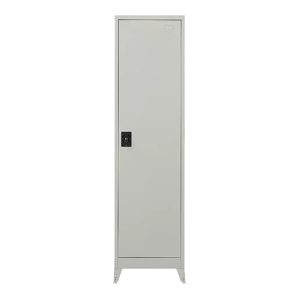 Single-Door Metal Tall Cabinet Shelf Storage for Home Office Gym - Furniture > Office