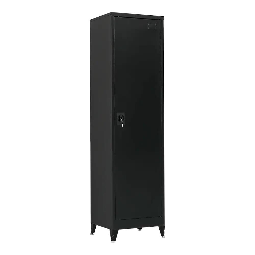 Single-Door Metal Tall Cabinet Shelf Storage for Home Office Gym - Furniture > Office