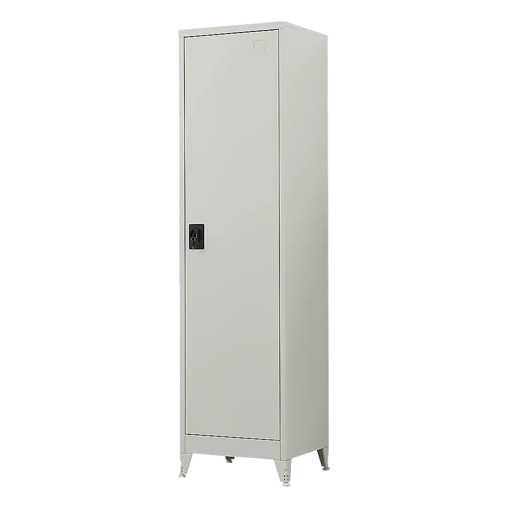 Single-Door Metal Tall Cabinet Shelf Storage for Home Office Gym - Furniture > Office