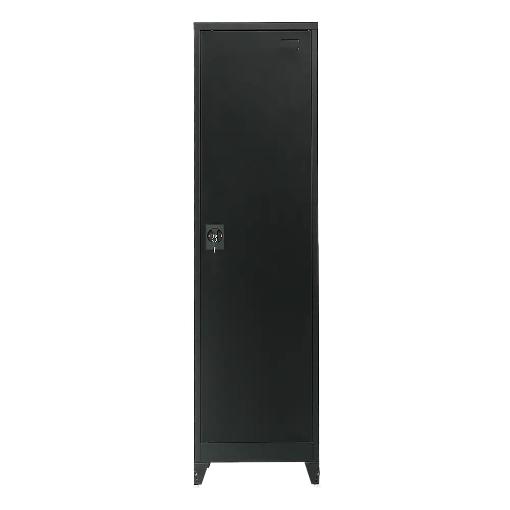 Single-Door Metal Tall Cabinet Shelf Storage for Home Office Gym - Furniture > Office