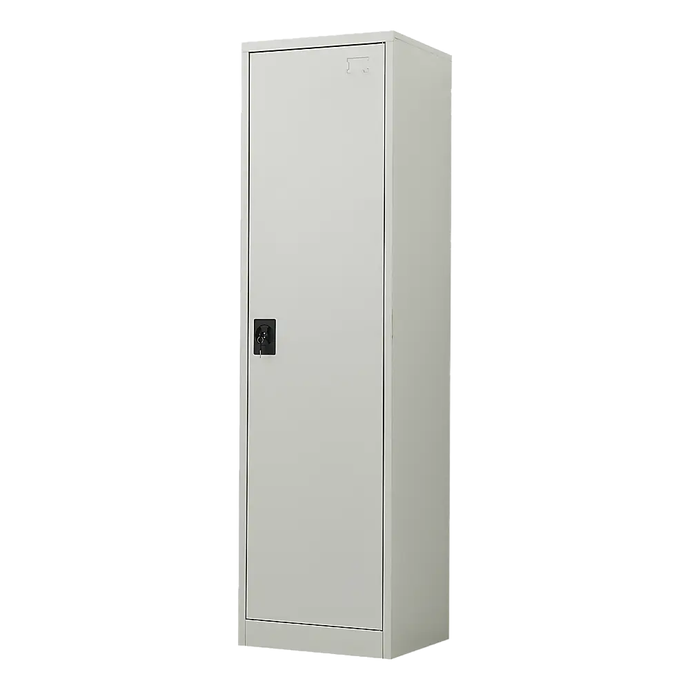 Single-Door Metal Tall Cabinet Shelf Storage for Home Office Gym - Furniture > Office