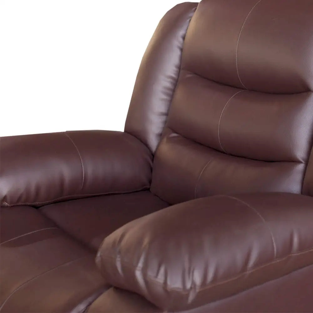 Single Seater Recliner Sofa Chair In Faux Leather Lounge Couch Armchair in Brown - Furniture > Living Room