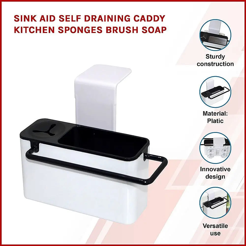 Sink Aid Self Draining Caddy Kitchen Sponges Brush Soap - Health & Beauty > Personal Care > Back Care