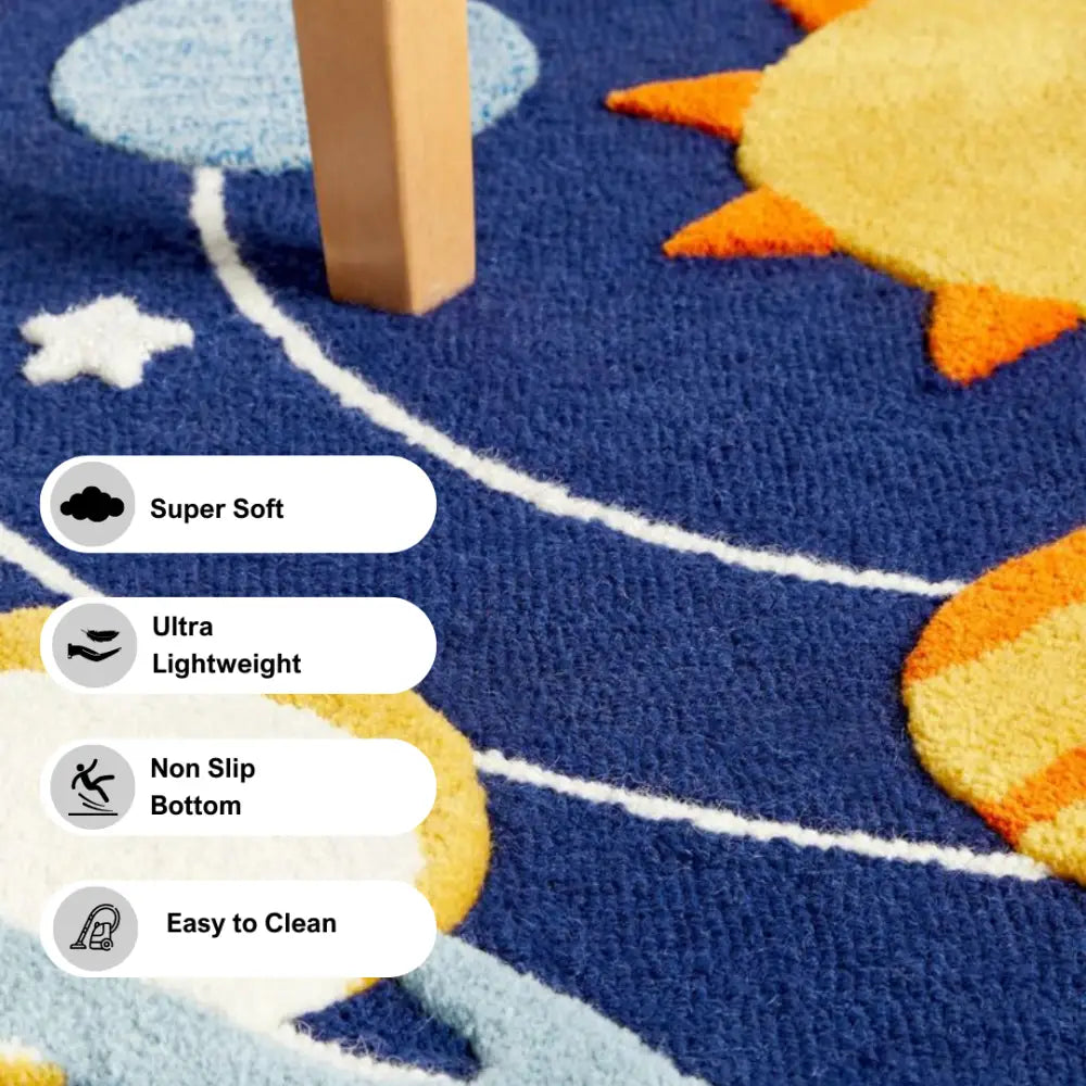 Soft Touch Ultra Plush Memory Foam Kids Star Galaxy Mat - 150 x 200 CM - Home & Garden > Rugs
