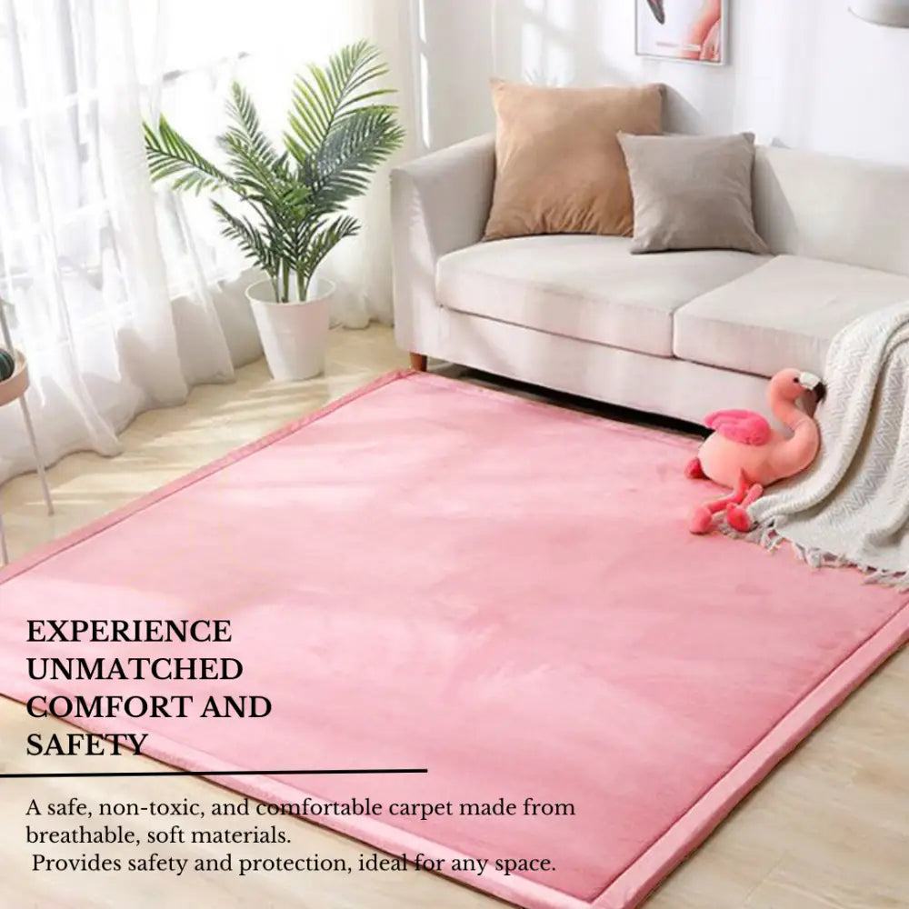 Soft Touch Ultra Plush Memory Foam Tatami Blush Pink Mat - 150 x 200 CM - Home & Garden > Rugs