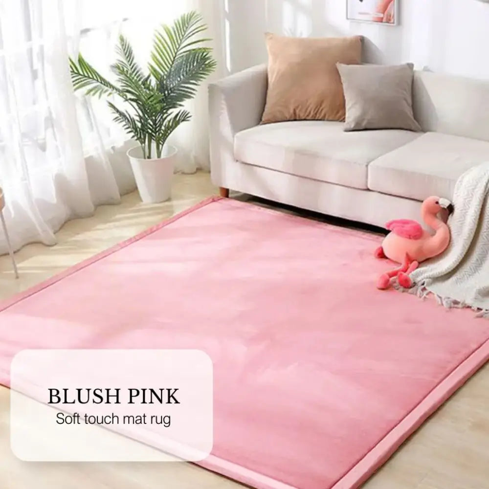 Soft Touch Ultra Plush Memory Foam Tatami Blush Pink Mat - 150 x 200 CM - Home & Garden > Rugs