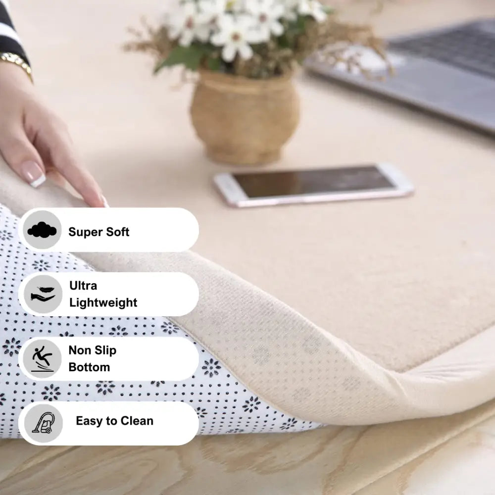 Soft Touch Ultra Plush Memory Foam Tatami Soft Ivory Mat - 150 x 200 CM - Home & Garden > Rugs
