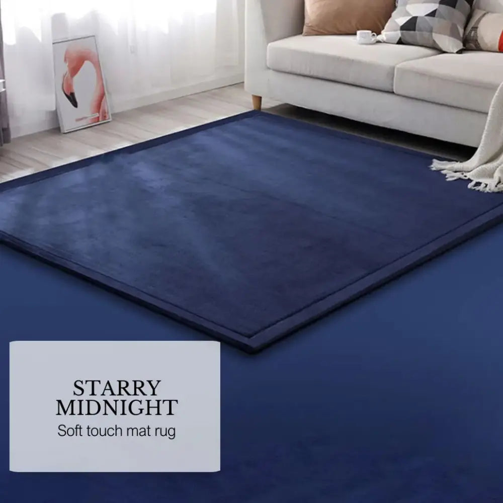 Soft Touch Ultra Plush Memory Foam Tatami Midnight Blue Mat - 150 x 200 CM - Home & Garden > Rugs