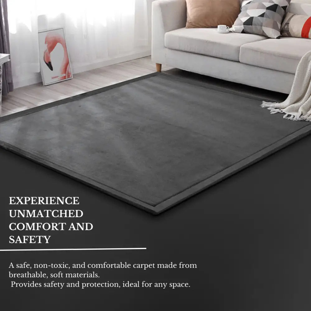 Soft Touch Ultra Plush Memory Foam Tatami Stone Grey Mat - 150 x 200 CM - Home & Garden > Rugs