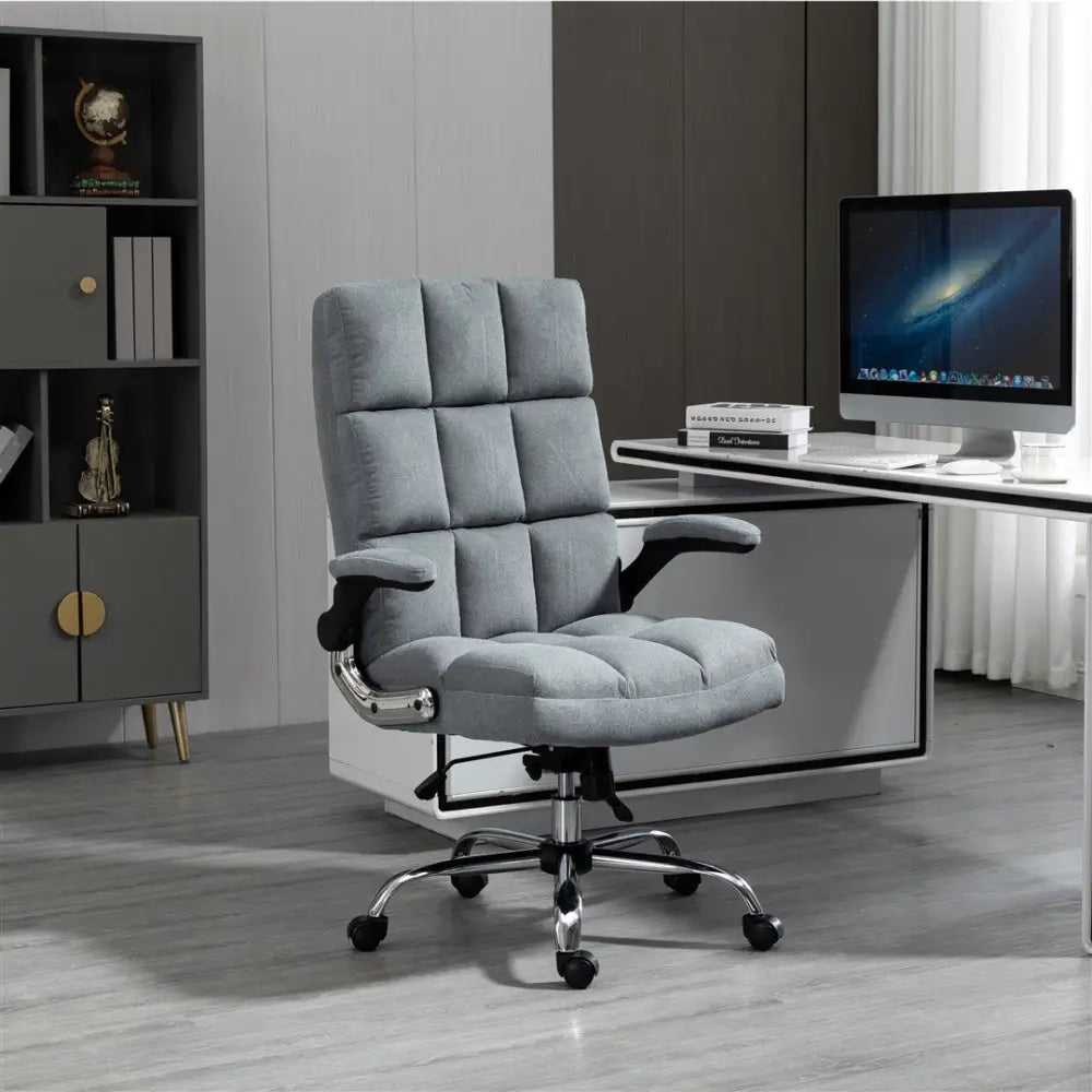 Soft Velvet Home Ergonomic Swivel Adjustable Tilt Angle and Flip-up Arms Office Chair - Furniture > Office > Office &