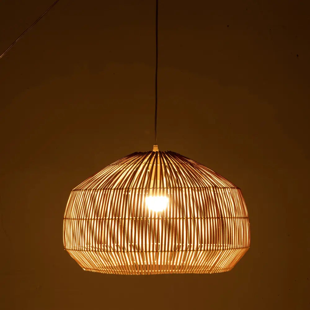 Solara Sphere Natural Hand-Woven Bamboo Cage Pendant Lamp Light - Home & Garden > Lighting > Ceiling Lights