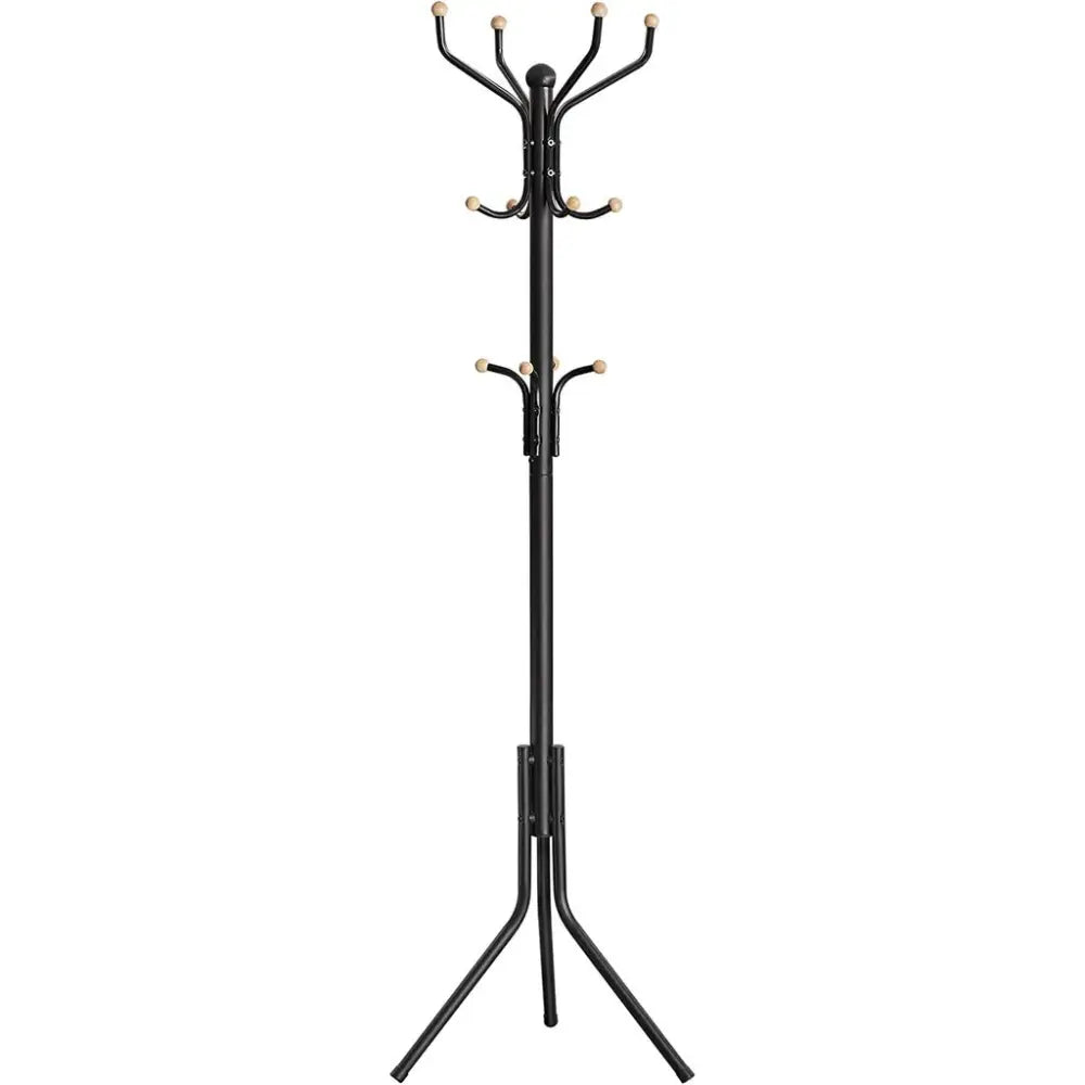 SONGMICS Metal Coat Rack 182 cm Tall Hall Tree Black RCR19B - Furniture > Living Room