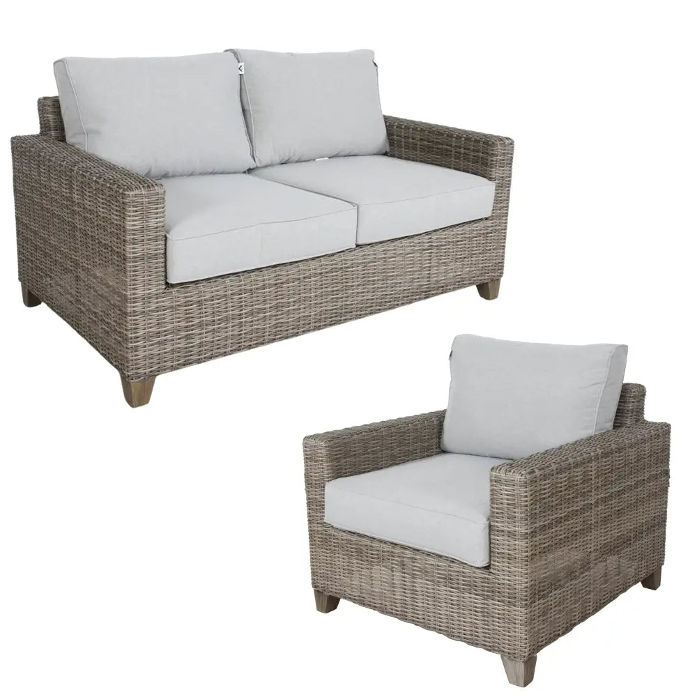 Sophy 2 + 1 Seater Wicker Rattan Outdoor Sofa Chair Lounge Set - Furniture > Outdoor